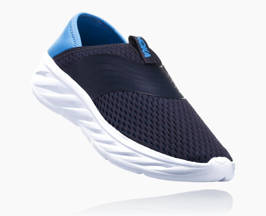 Sandalias Hoka One One Hombre Azul Marino/Blancos - Ora Recovery - CMVK49526